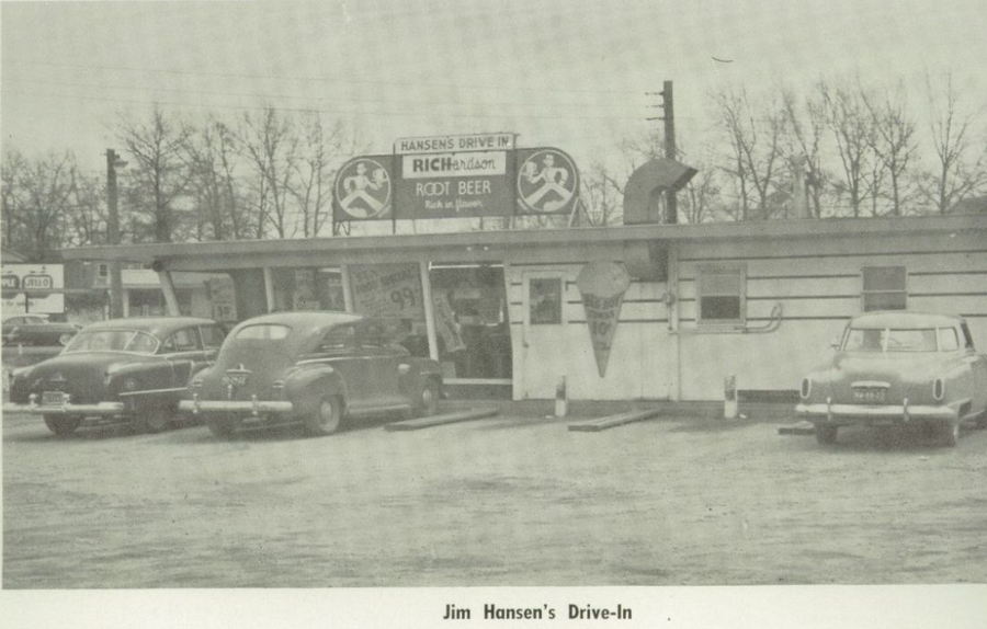 Hansens Drive-In (Jim Hansens Drive-In) - 1955 Muskegon Heights High School Yearbook (newer photo)